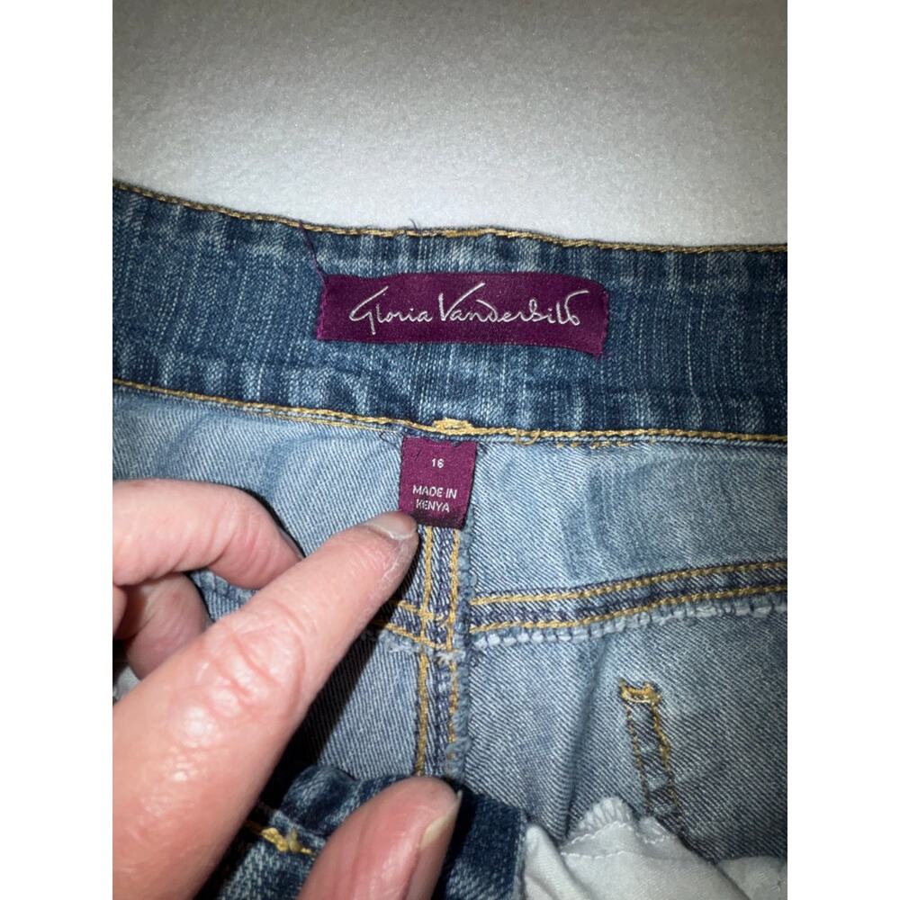 Gloria Vanderbilt Women's Blue Size 16 Straight Leg Stretch Embroidered Pants - Picture 4 of 10